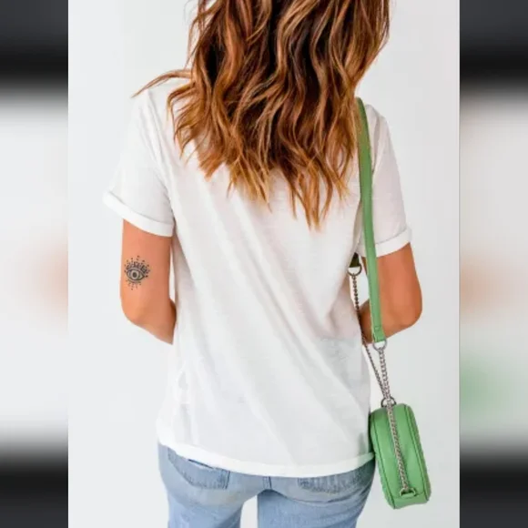 💗 Last Two!! White Rhinestone XOXO Valentine Tee - Picture 3 of 5